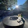 Saturn Round Gas Fire Pit with Cover and Glass Wind Guard Dark Grey - Image 7