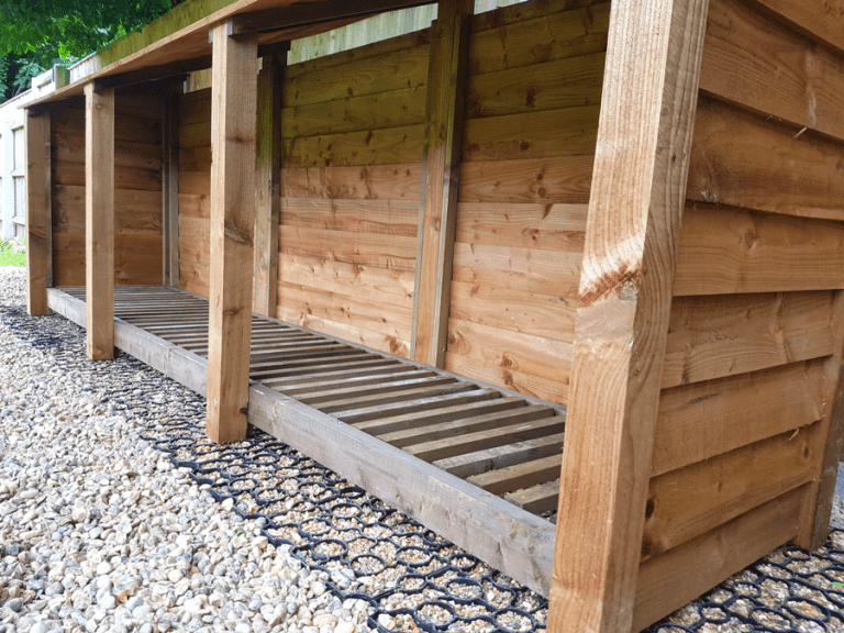 Log Store On Plastic Shed Base Featured Image