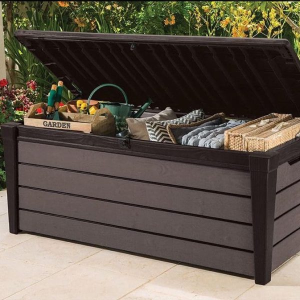 Keter Brushwood 570L Storage Box - Brown