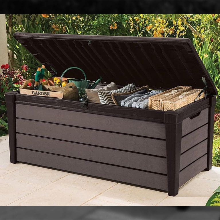 Keter Rockwood Storage Box 570L Brown Garden Storage Box