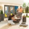Saturn Round Gas Fire Pit with Cover and Glass Wind Guard Coffee - Image 2