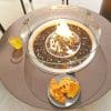 Saturn Round Gas Fire Pit with Cover and Glass Wind Guard Coffee - Image 4