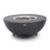 Saturn Round Gas Fire Pit with Cover and Glass Wind Guard Dark Grey - Image 10