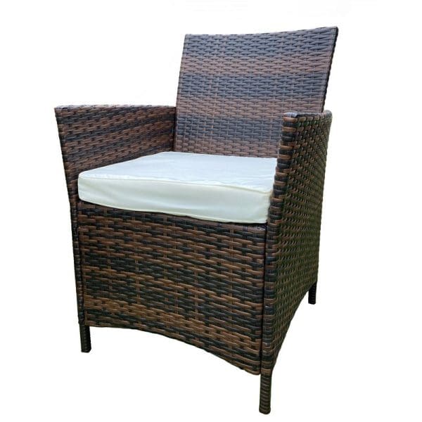Two Seat Bistro Rattan Dining Set  Brown - Image 2