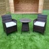 Two Seat Bistro Rattan Dining Set  Brown