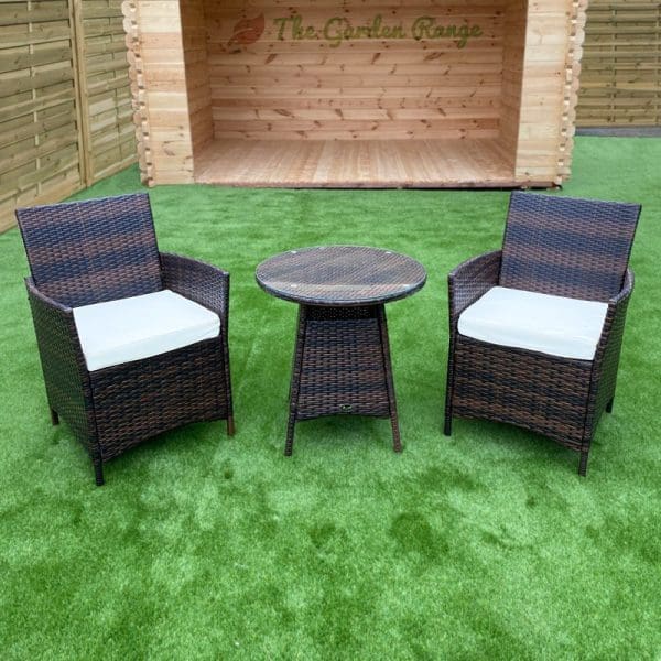 Two Seat Bistro Rattan Dining Set  Brown