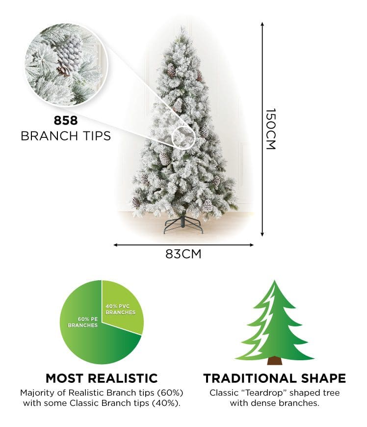 5ft Virginia Pine Snowy Artificial Christmas Tree