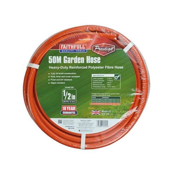Prestige Heavy-Duty Garden Hose 50m 12.5mm (1/2in) Diameter