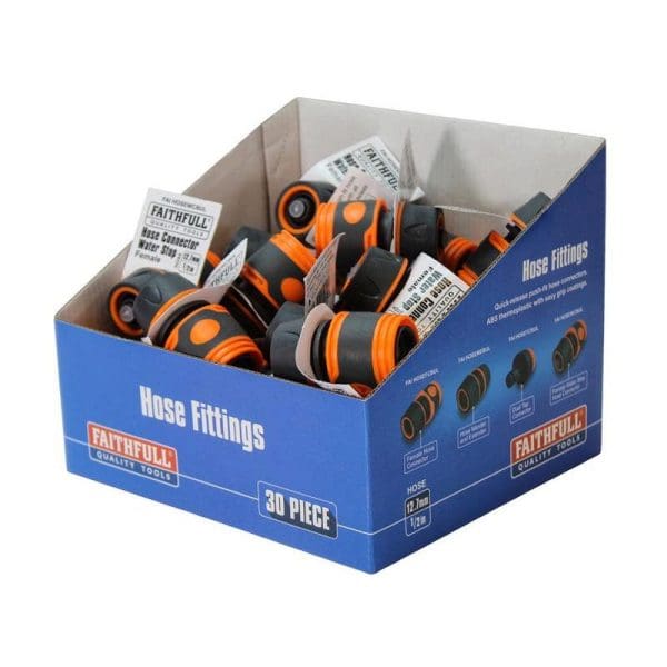 Plastic Water Stop Hose Connector 1/2in (Box 30)
