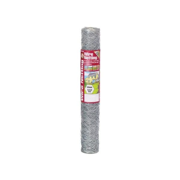 Galvanised Wire Netting 50mm² Hexagon, 10 x 0.6m