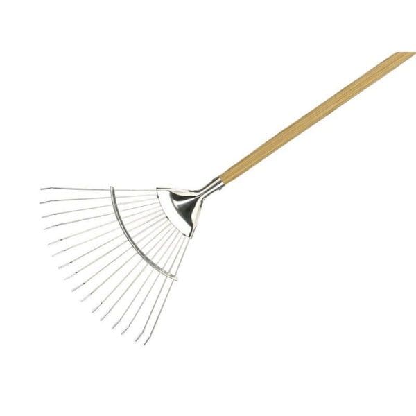 Stainless Steel Long Handled Lawn and Leaf Rake, FSC
