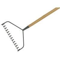 Carbon Steel Long Handled Soil Rake, FSC