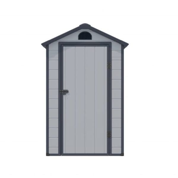 Airevale 4x3 Apex Plastic Shed - Light Grey - Image 2