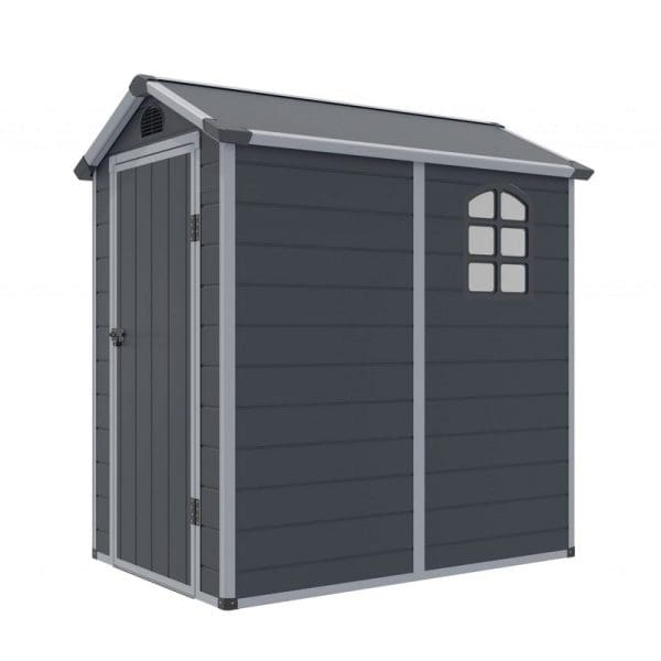 Airevale 4x6 Apex Plastic Shed - Dark Grey