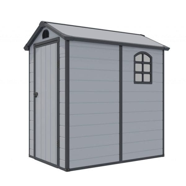 Airevale 4x6 Apex Plastic Shed - Light Grey