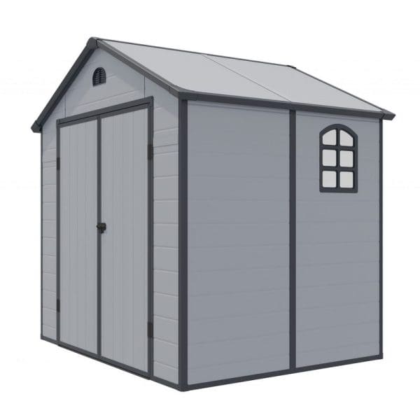 Airevale 8x6 Apex Plastic Shed - Light Grey - Image 13