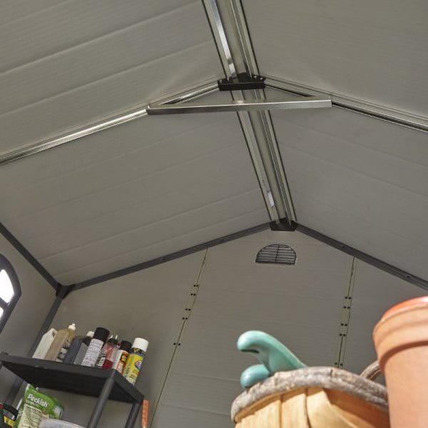 Airevale 8x6 Apex Plastic Shed - Light Grey - Image 7