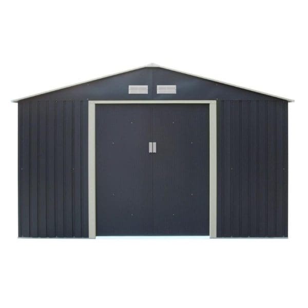 Trentvale 10x8 Metal Apex Shed - Dark Grey - Image 2