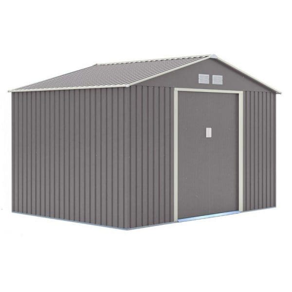 Trentvale 10x8 Metal Apex Shed - Light Grey