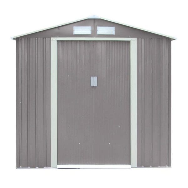 Trentvale 6x4 Metal Apex Shed - Light Grey - Image 2
