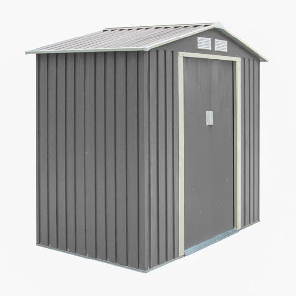 Trentvale 6x4 Metal Apex Shed - Light Grey