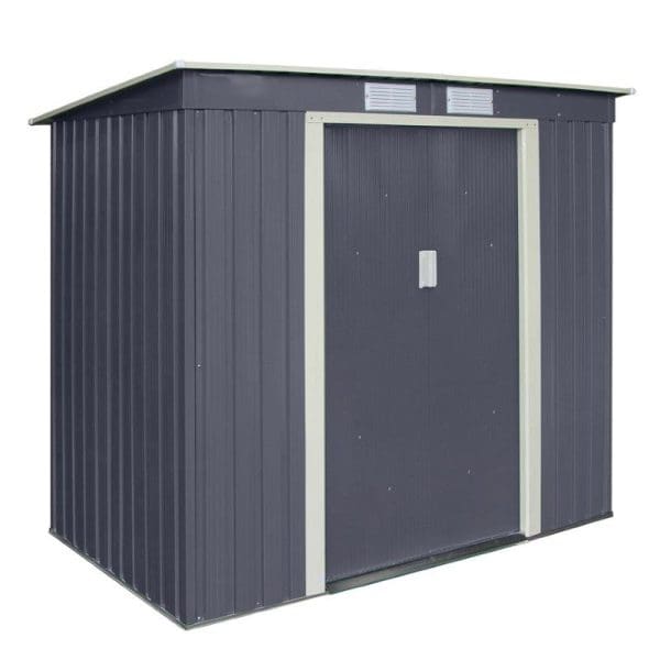 Trentvale 6x4 Metal Pent Shed - Dark Grey