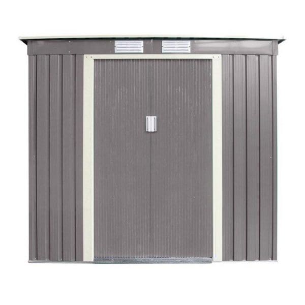 Trentvale 6x4 Metal Pent Shed - Light Grey - Image 2