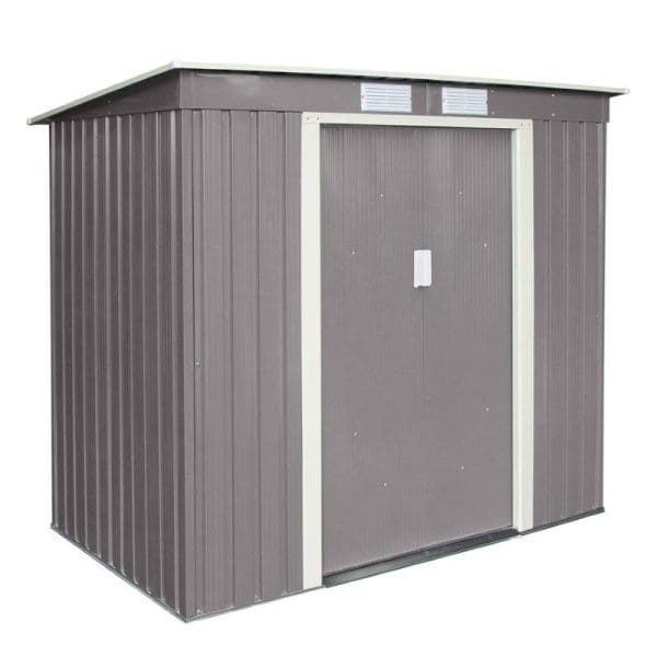 Trentvale 6x4 Metal Pent Shed - Light Grey