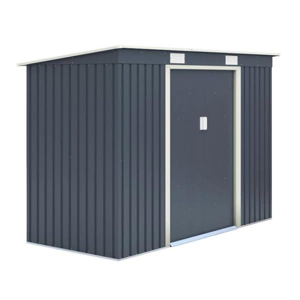 Trentvale 8x4 Metal Pent Shed - Dark Grey