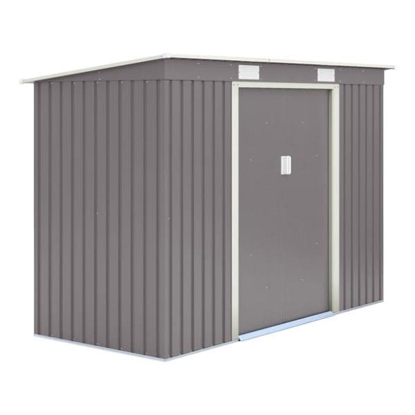 Trentvale 8x4 Metal Pent Shed - Light Grey