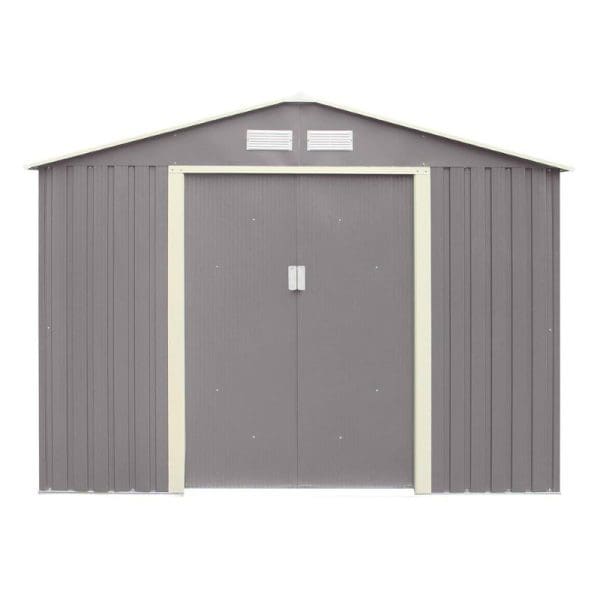 Trentvale 8x6 Metal Apex Shed - Light Grey - Image 2