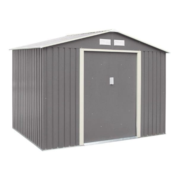 Trentvale 8x6 Metal Apex Shed - Light Grey