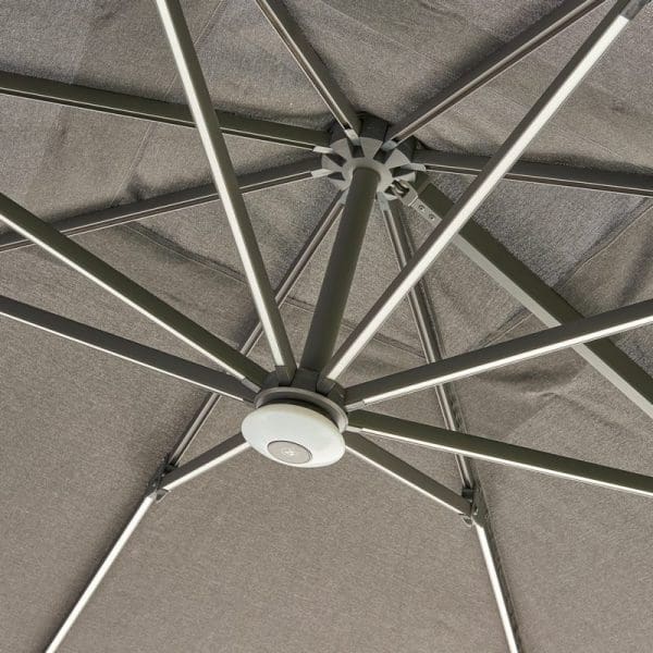 Royce Ambassador LED Nova Sun Parasol Smoke Grey - Image 2