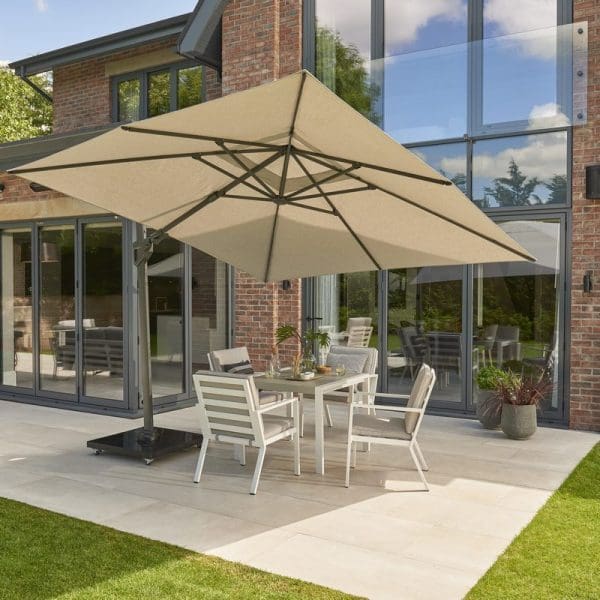 Royce Ambassador LED Nova Sun Parasol Taupe With Cover - Image 2