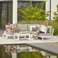 Mallorca Corner Sofa With Side Tables - White