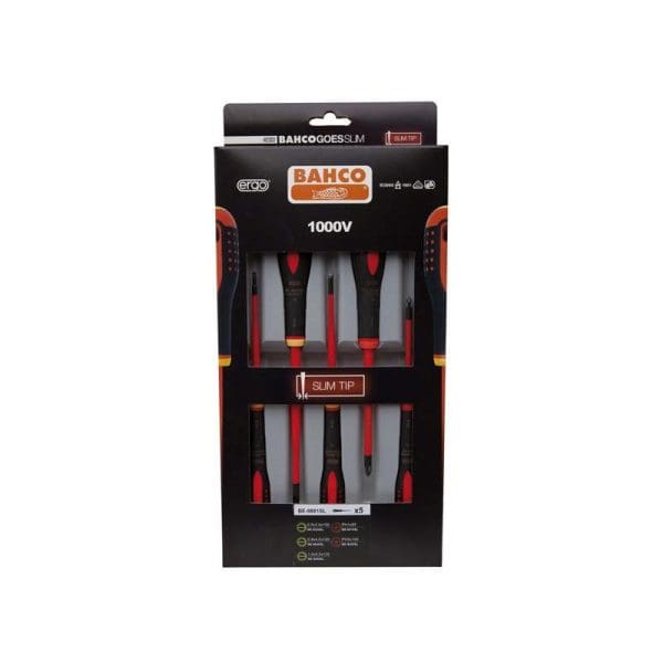 BE-9881SL ERGO Slim VDE Insulated Screwdriver Set, 5 Piece