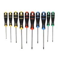 BahcoFit Coloured Handle Screwdriver Set, 10 Piece