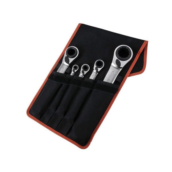 S4RM Series Reversible Ratchet Spanners Set, 5 Piece