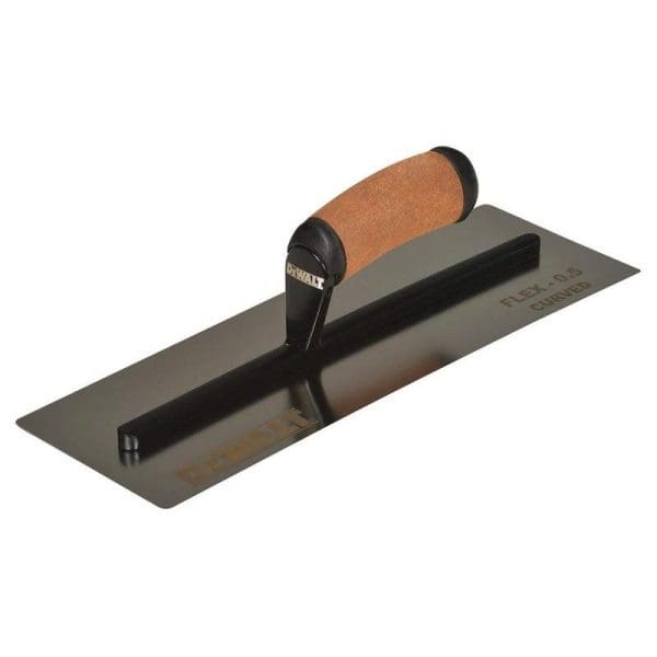 0.5mm FLEX Stainless Steel Curved Trowel, Leather Handle 14in