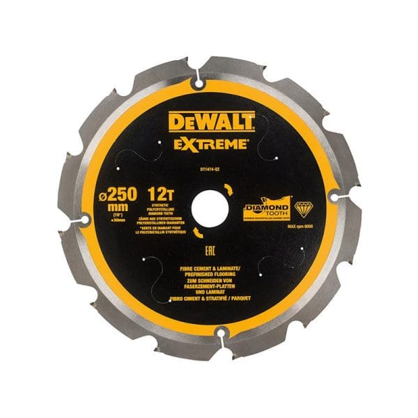 Extreme PCD Fibre Cement Saw Blade 250 x 30mm x 12T