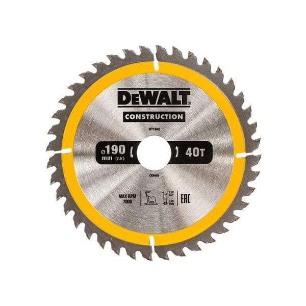 Portable Construction Circular Saw Blade 190 x 30mm x 40T