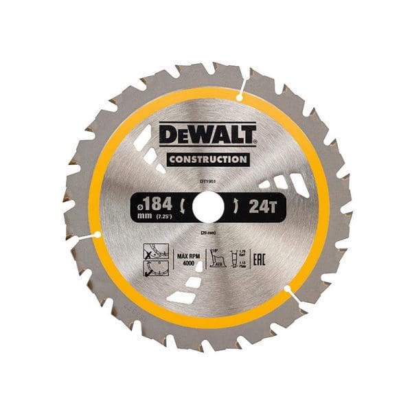 Cordless Construction Trim Saw Blade 184 x 20mm x 24T