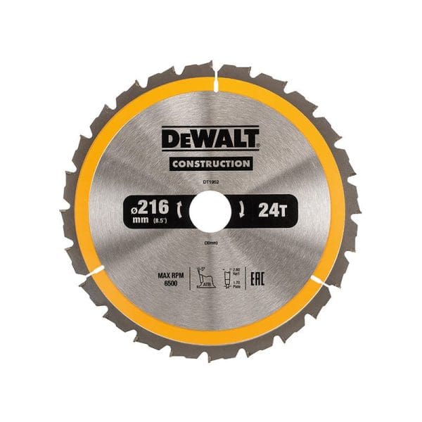 Stationary Construction Circular Saw Blade 216 x 30mm x 24T ATB/Neg