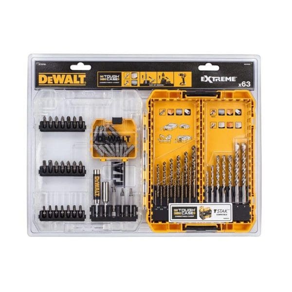 DT70759 Mixed Drill and Bit Set, 63 Piece