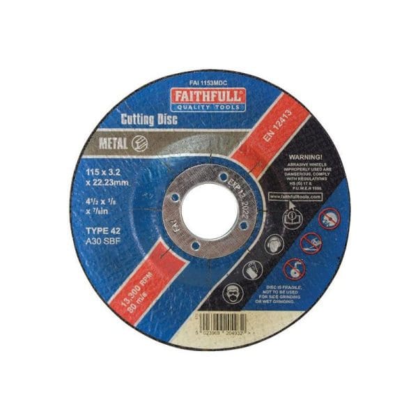 Depressed Centre Metal Cutting Disc 115 x 3.2 x 22.23mm