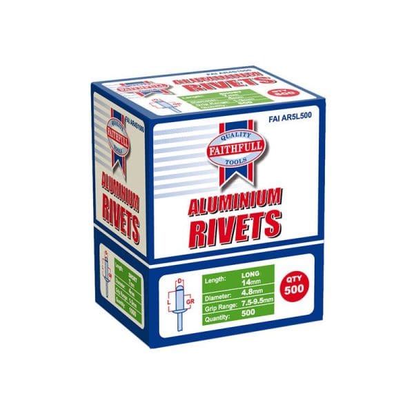 Aluminium Rivets 4.8 x 14mm Long Bulk Pack of 500