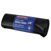 Heavy-Duty Black Refuse Sacks (Roll 10)