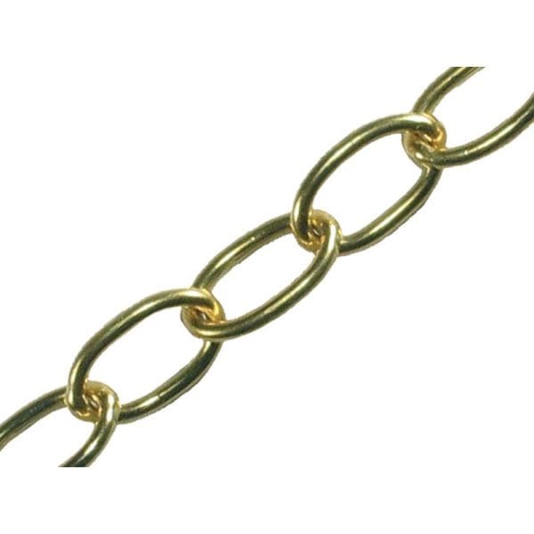 Oval Chain 1.8mm x 10m Polished Brass
