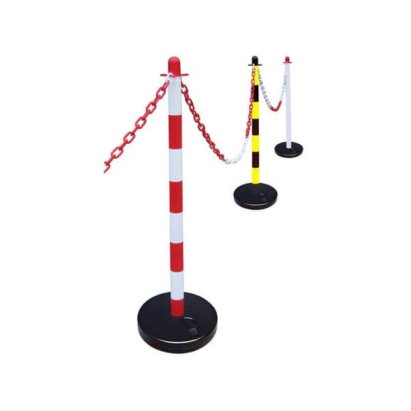 Plastic Post for Chain - Red / White