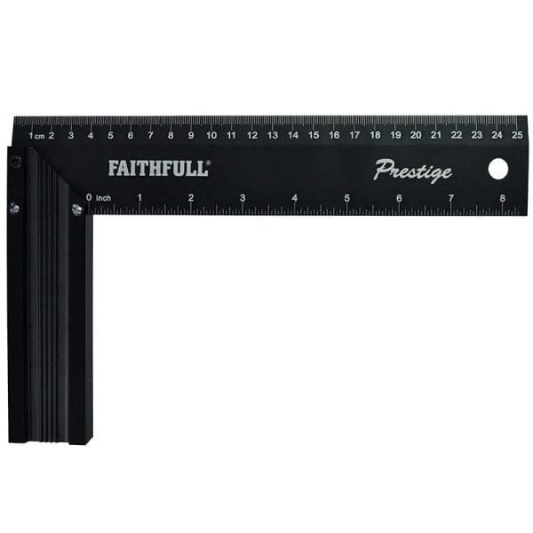 Prestige Try Square Black Aluminium 250mm (10in)
